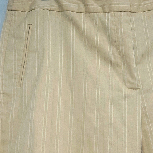 Rafaella Pants straight leg beige tan flat front 3 Pocket Verticle Stripe 14 - Picture 10 of 10